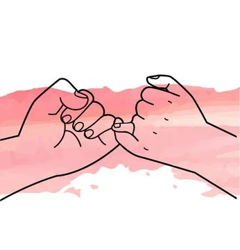 Two hands making Pinky swearing promise vector concept Stock Illustration