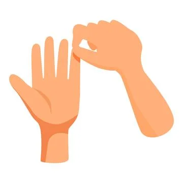 Two hands making snapping finger gesture on white background Illustrazione stock