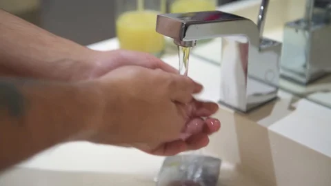 Two hands of a man washing with soap Stock-Footage 128303609