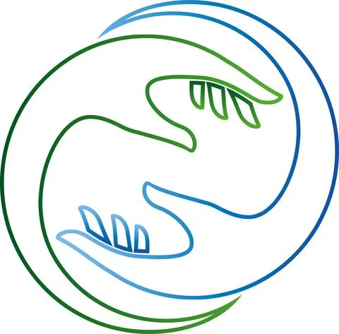 Two hands, massage, physiotherapy, logo Stock Illustration