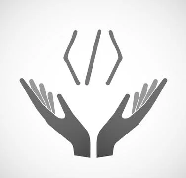 Two hands offering a code sign Illustrazione stock