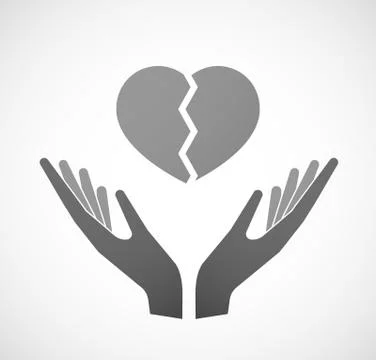 Two hands offering a heart Stock Illustration