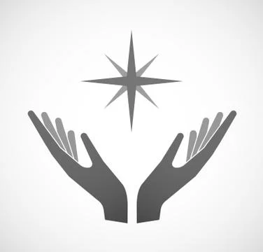 Two hands offering a sparkle Stock Illustration