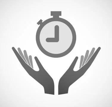 Two hands offering a timer Stock Illustration