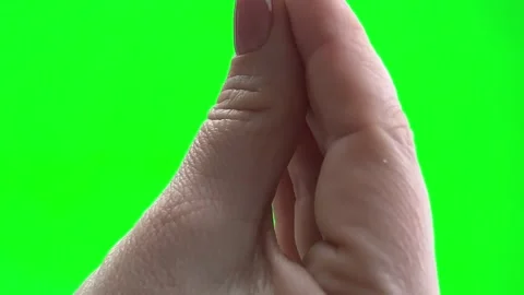 Two hands play on green background chromakey Man and woman they seem to be birds Video stock 247541908