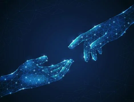 Two Hands Pointing One Each Other Stock Illustration