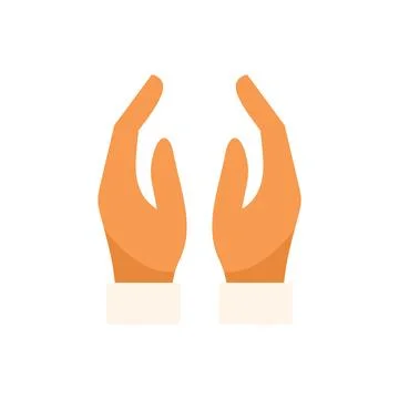Two hands protecting fragile object icon illustration Stock Illustration