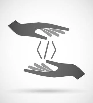 Two hands protecting or giving a code sign Illustrazione stock