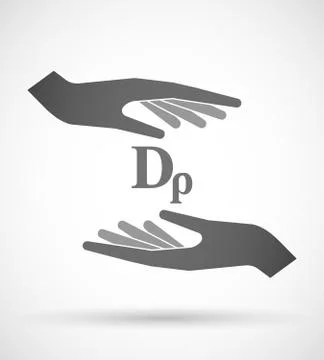 Two hands protecting or giving a drachma currency sign Stock Illustration