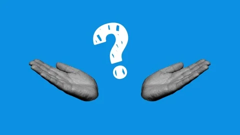 Two Hands Question Mark Confusion Loop Animation Video stock 337001025