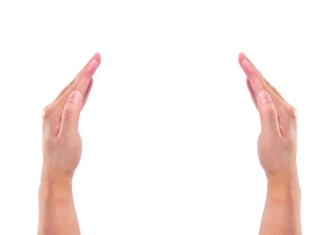 Two hands raised up Stock Photos