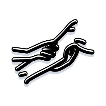 Two hands reaching connecting together providing support Stock Illustration