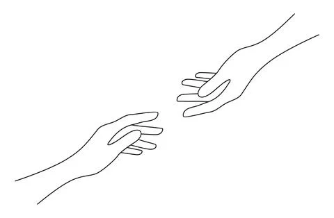 Two hands reaching out to each other. Help and support concept Stock Illustration