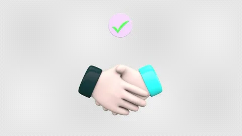 Two hands shaking with a checkmark above, symbolizing agreement or successf.. Stock Footage 305230164