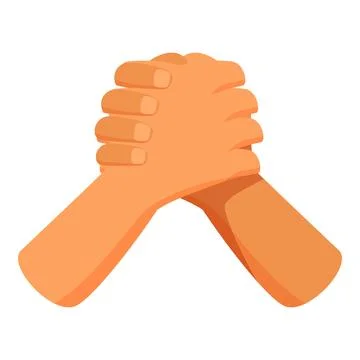 Two hands shaking demonstrating agreement and support Stock Illustration