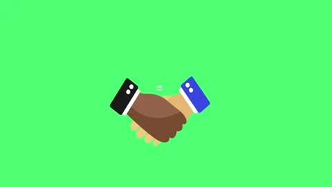 Two hands shaking, dollar sign between, green background. Stock-Footage 284165237