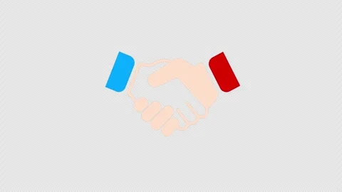 Two hands shaking each other concept icon animation with alpha channel Stock Footage 277184194