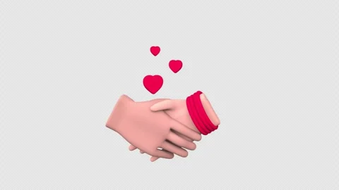 Two hands shaking, surrounded by hearts, symbolizing unity, love, and conne.. Stock Footage 302981733