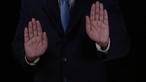 Two Hands show Stop right away Stock Footage 248780520