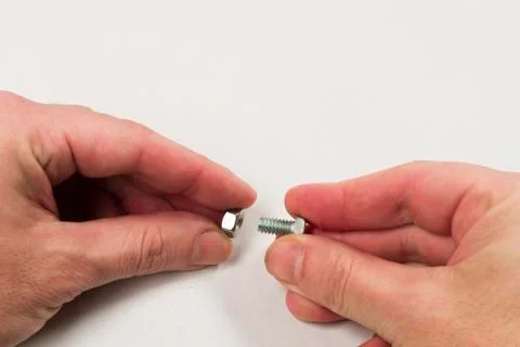 Two hands showing a conceptual connection Stock Photos