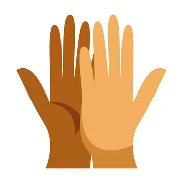 Two hands showing diversity inclusion and unity Stock Illustration