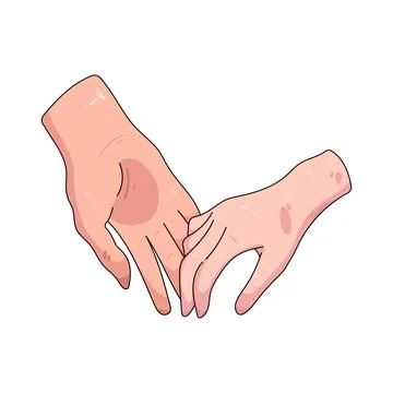 Two hands touching Ilustración de archivo