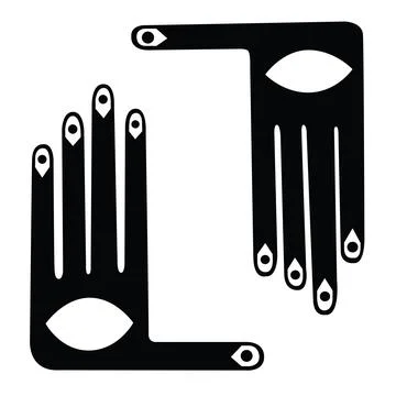 Two Hands. Two hands palms in opposite direction. Stock Illustration