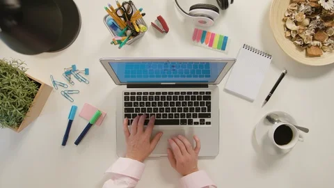 Two Hands Typing on the Laptop Stock Footage 86092177