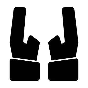 Two hands vector icon. Black and white hands illustration. Solid linear icon. Stockillustratie