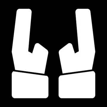 Two hands vector icon. Black and white hands illustration. Solid linear icon. 스톡 일러스트