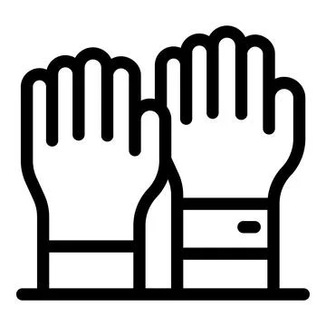 Two hands wearing protective gloves for working safely Stock Illustration