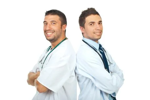 Two happy doctors men Foto stock