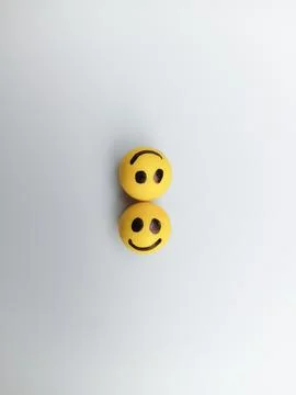 Two happy smiley faces on white background  Foto stock
