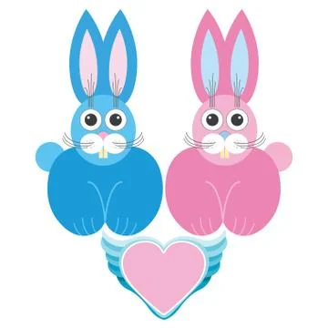 Two hares love Stock Illustration