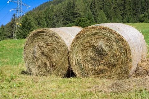 Two hay bales Stock Photos