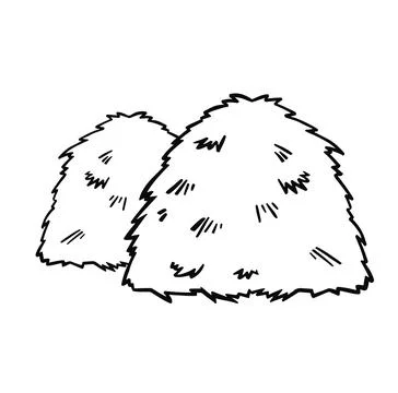Two haystacks outline symbol. vector illustration Stock Illustration