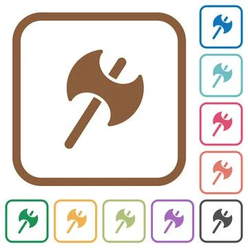 Two headed battle axe simple icons Stockillustratie