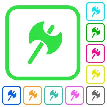 Two headed battle axe vivid colored flat icons Stock Illustration