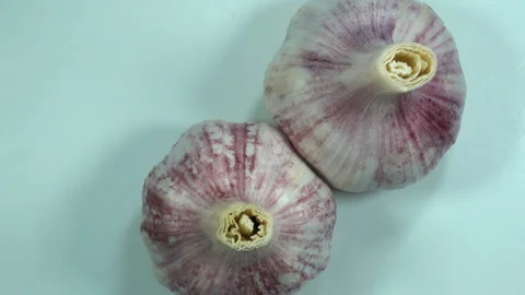 Two heads of garlic Stock Footage 154845430