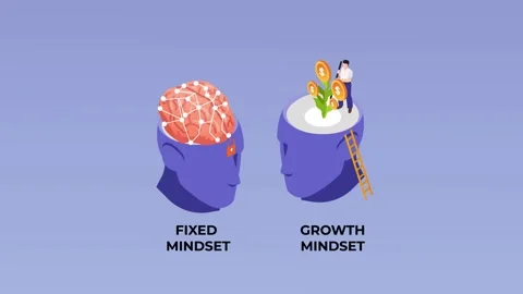 Two heads with growth mindset and fixed mindset Stock Footage 202802384