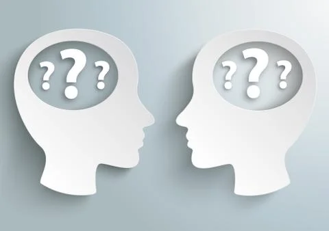 Two Heads With Questions Stock Illustration
