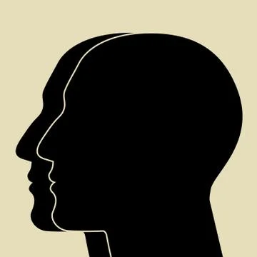 Two heads sIlhouette Stock Illustration