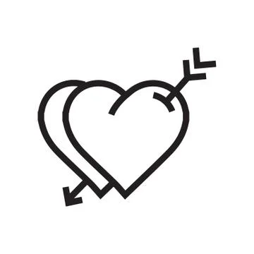 Two heart arrow icon Stock Illustration
