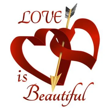 Two heart with an arrow Stock Illustration