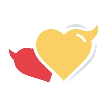 Two Heart of Devil love flat icon Illustrazione stock