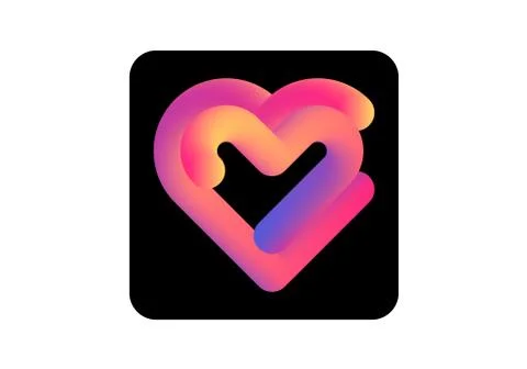 Two heart gradient liquid icon. 2 in love icon, symbol, illustration design. Stock Illustration