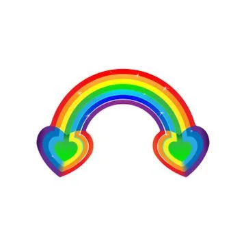 Two heart rainbow. Stock Illustration