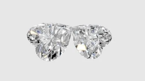 Two heart shape shining diamonds Stock Illustration