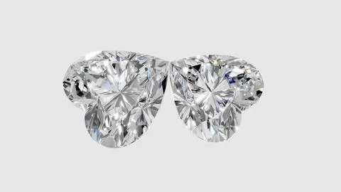 Two heart shape shining diamonds Stock Illustration