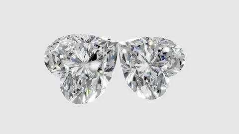 Two heart shape shining diamonds Stock Illustration